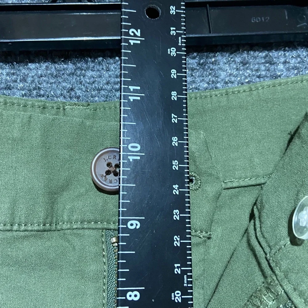J.Crew‎ Women's 26 Olive Green Mid Rise Cotton Linen Utility Shorts CJ117 NWT